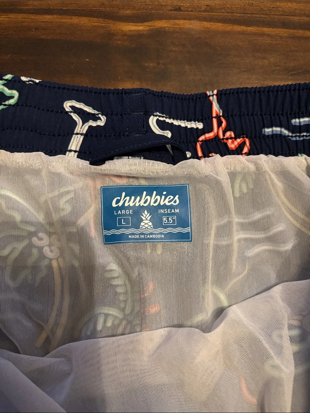 Chubbies large neon lights swim trunks